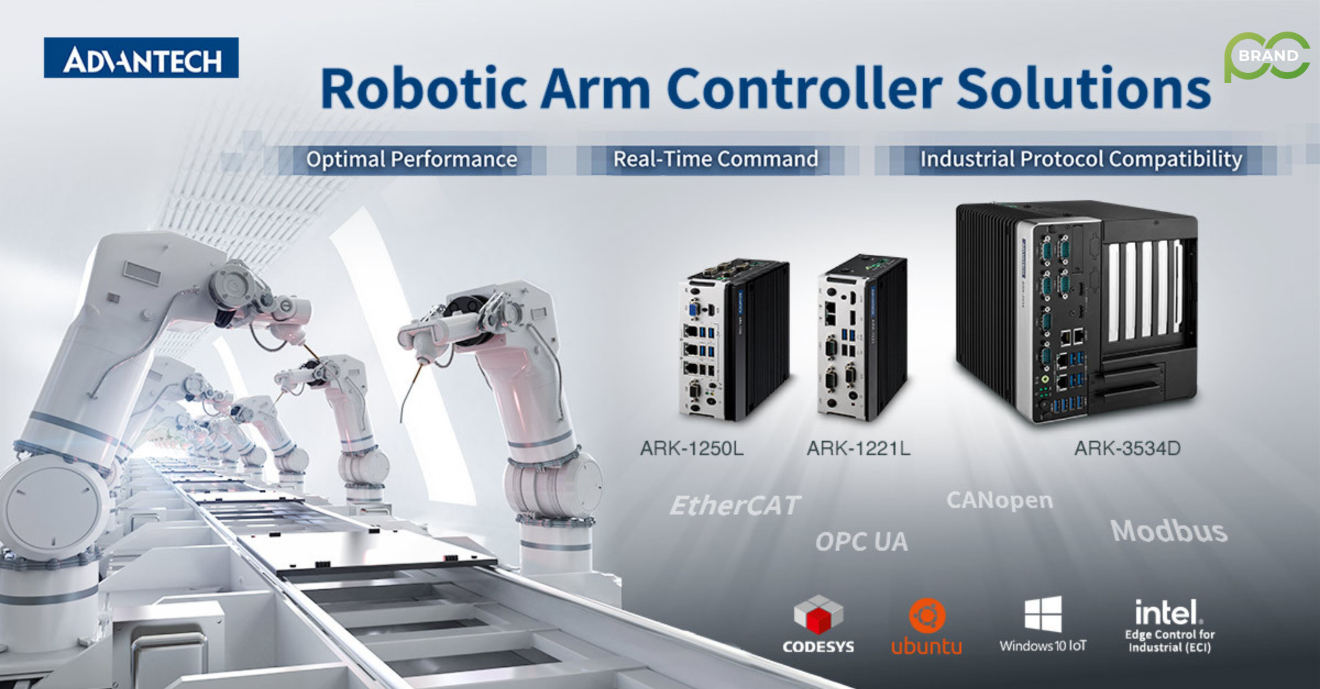 🔥Giải pháp điều khiển cánh tay robot với dòng ARK của Advantech hợp lý hóa các hoạt động theo thời gian thực và nâng cao năng suất.